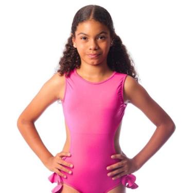 Imagem de Maiô Infanto Juvenil Liso Rosa Cecí Moda Praia - Ceci Moda Praia, 6