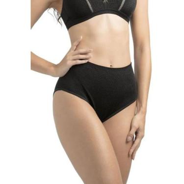Imagem de Calcinha Bibelô Demillus 57487 Cintura Alta Poliamida, Preto, XG