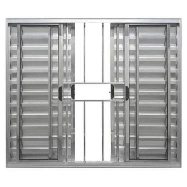 Imagem de Veneziana 6 Folhas 100x100 C/Grade Brilhante  - Jr esquadrias preço ju