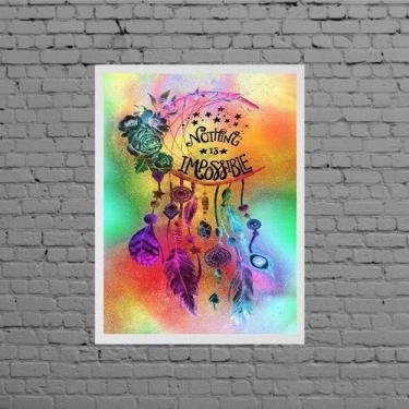 Imagem de Quadro Filtro Sonhos Nothing Is Impossible 24x18cm - Quadros On-line, 