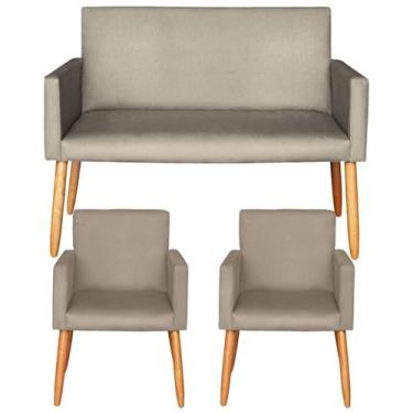 Imagem de Kit Namoradeira com Poltrona para Sala de Espera Recepção ambiente peq