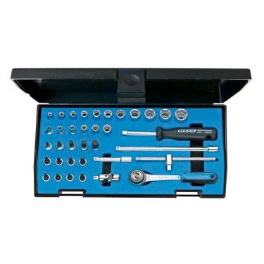 Imagem de Jogo de Soquetes e Chaves Sextavados de 4 à 14mm e Tork de E4 à T30 de 1/4`` - Gedore 013305