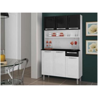 Imagem de Kit Cozinha Itatiaia Rose com - Tampo 6 Portas 1 Gaveta Aço, Branco e 