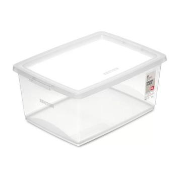 Imagem de Caixa organizadora c/ trava cristal Ordene 15L 41x29x18cm
