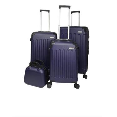 Imagem de Kit Malas de Viagem 4 peças ABS Giratória - PAIVA BAG, Azul marinho