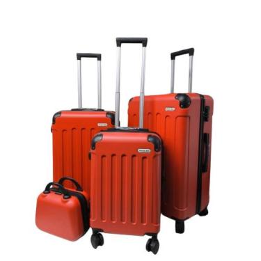 Imagem de Kit Malas de Viagem 4 peças ABS Giratória - PAIVA BAG, Vermelho