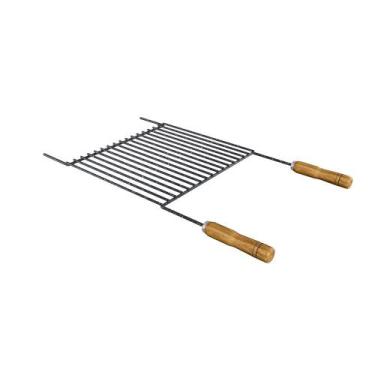 Imagem de Grelha Uruguaia Barra Redonda Esmaltada Reta Churrasco 80x40 - Qualino