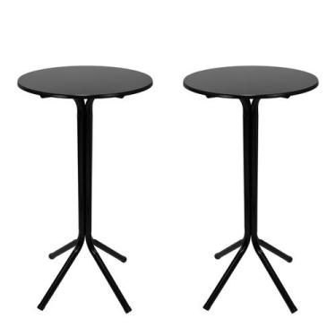 Imagem de Kit 02 Mesas Bistrô Para Bar Área De Lazer Cafeteria Preta - Itagold, 