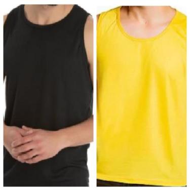 Imagem de Kit 2 Regatas Masculina Malha Fria - Genéricos, Preto, Amarelo, P
