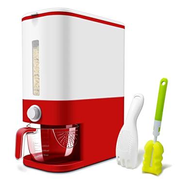 Imagem de Dispensador de recipiente de arroz de 6,5 kg com cilindro de arroz medido