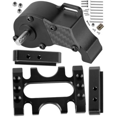 Imagem de BRCatWPark RC LCG Transmission Gearbox Upgrades Part for 1/10 Axial SCX10 SCX10 II 90046 SCX10 III AXI03007 RC Crawler Car,Aluminum Low Center of Gravity highperformance Transmission Gearbox,Black
