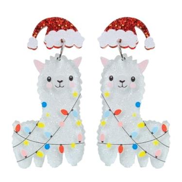 Imagem de Brincos de caminhão de árvore de Natal de acrílico com personalidade única, feitos à mão, leves, criativos, desenhos animados, brincos pendentes de árvore de Natal, joias para mulheres, crianças, adolescentes, presentes de festival, Metal, n/p