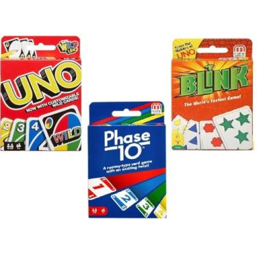 Imagem de Mattel Uno, Blink and Phase 10 Card Game, Combo Pack of 3