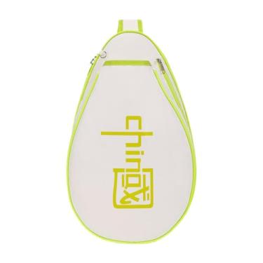 Imagem de Pegciuho Saco de raquete de tênis saco de badminton portátil saco de transporte organizador profissional saco de squash estilingue saco de pickleball, Bege Verde