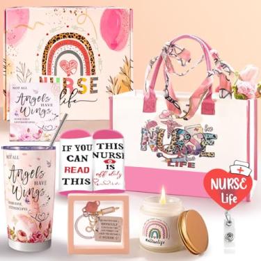 Imagem de Larierour Presentes de enfermeira para mulheres - presente de apreciação de enfermeira, graduação de enfermeira, escola de enfermagem, presentes de Natal para enfermeiras - presente de ouro rosa -