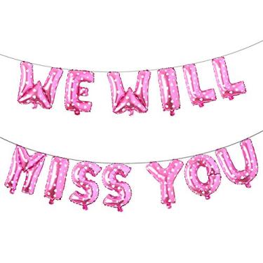Imagem de Farewell Party Decorations Supplies We Will Miss You Balloon Banner Kit Going Away Party Goodbye Retirement Office Work Party Office Work Graduation Decorations (WE WILL MISS YOU PINK HEART)