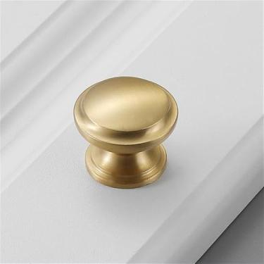 Imagem de Puxador de gaveta de porta de armário de latão com furo único, moderno, simples e moderno, dourado e puro, americano, leve, de cobre puro, puxador de armário, dourado escovado 5011