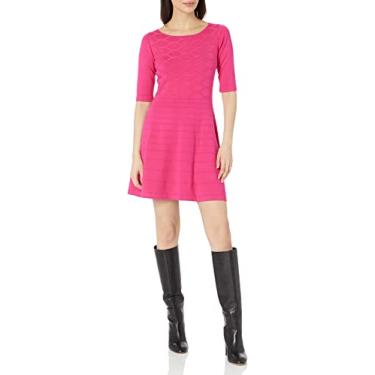 Imagem de Eliza J Vestido curto feminino justo e flare para o dia a dia, Fúcsia, P