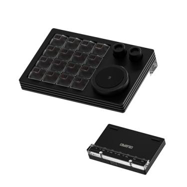 Imagem de NLOFIN Macro Pad, Teclado Macro Programável de 16 Teclas com Tela OLED e Iluminação RGB, Teclado para Jogos de Uma Mão para iOS e Windows (Preto)