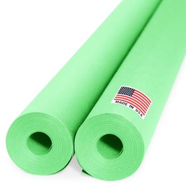 Imagem de Paclord Rolo de papel kraft verde claro de 91 x 3048 cm (pacote econômico com 2), espessura de 20 kg, feito nos EUA, papel kraft colorido para escola, papel kraft de boletim – inodoro, não tóxico,