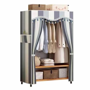 Imagem de Guarda-roupa Armário de guarda-roupa moderno e simples, para casa, quarto, montado, pano, dormitório, aluguel, armazenamento, armário, manto, racks armário