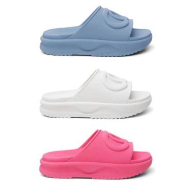 Imagem de Kit 3 Pares Chinelo Feminino Slide Plataforma Confortavel Nuvem - Revl