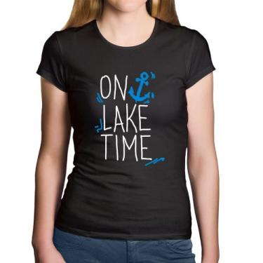 Imagem de Baby Look Algodão On Lake Time - Foca na Moda, Preto, P