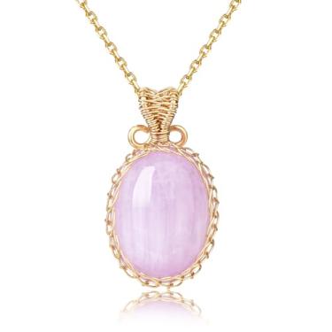 Imagem de JBAERD Colar de pedra da lua/ametista Y2k, corrente com pingente de lágrima, pedra do mês de nascimento, joias de cristal, presentes de aniversário para mulheres e meninas