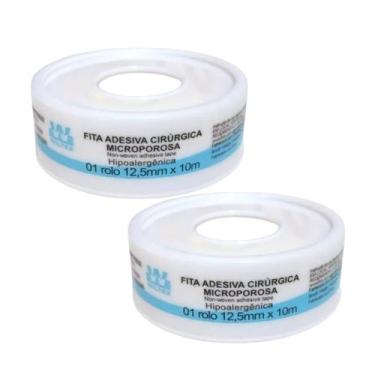 Imagem de Kit 2 Fita Microporosa Branca 12,5cm X 10m - Wiltex