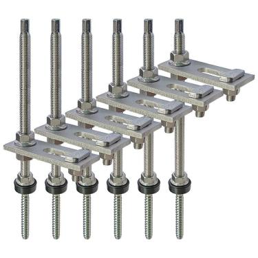 Imagem de Estrutura Painel Solar Suporte Parafuso Telhado - Kit 6 Un