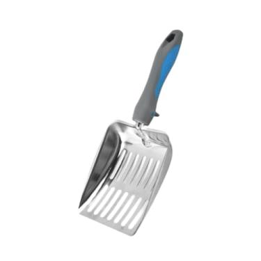 Imagem de Gralara Cat Sifter Sifter Solas de aço Inoxidável Caixas de Areia de Meta de Areia ER Kitten Waste Lifter para Animais de Estimação Puppy, Cinza Azulado
