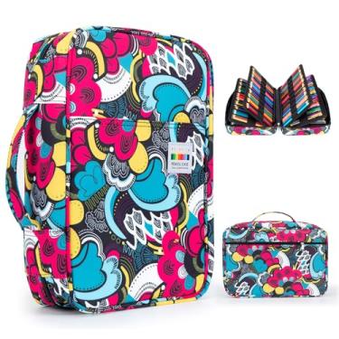 Imagem de YOUSHARES Estojo para lápis colorido com 300 slots - organizador de estojo para caneta com prático envoltório e zíper, suporte multicamadas para lápis de cor prismacolor e caneta de gel (col