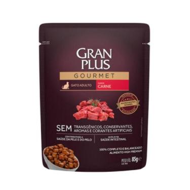 Imagem de Sachê Ração Úmida para Gatos Adultos Gourmet Gran Plus Carne 85g