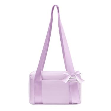 Imagem de Mini bolsa de ginástica feminina pequena bolsa de ginástica à prova d'água bolsa esportiva bolsa de ginástica para dança e ioga 2025, Roxa, Compact (10 x 5.4 x 6.5 inches), Casual