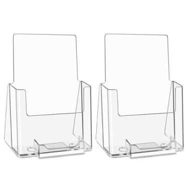 Imagem de zavekia Porta-Brochura De Acrílico Com Porta-Cartão De Visita, 6 X 9 Polegadas Porta-Literatura De Acrílico Transparente Suporte De Exibição De Folhetos De Plástico