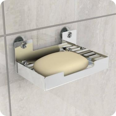 Imagem de Porta Sabonete Para Banheiro Saboneteira Inox Ventosa ELG