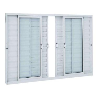 Imagem de Janela Veneziana em Alumínio 100 x 150 x 7,6 cm 6 Folhas Alumifit Sasa