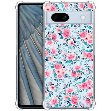 Imagem de GlamCase - Capa Clr impressa em aquarela floral rosa para Google Pixel 7A