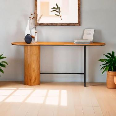 Imagem de Aparador Ipê em Madeira Maciça Mel Metal Preto - LINHA ALTA