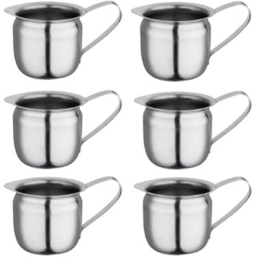 Imagem de Conjunto de jarras de aço inoxidável de 170 a 142 g, dispensador de leite para restaurante, creme de café de aço inoxidável