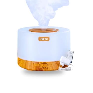 Imagem de Umidificador Difusor Aromatizador Purificador De Ar 700ml Ultrassônico Com Controle E Luz De Led 7 Cores Bivolt – Premium