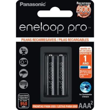 Imagem de Pilha Recarregável Panasonic Eneloop Pro AAA 950 mAh Cartela C/2 Pilha