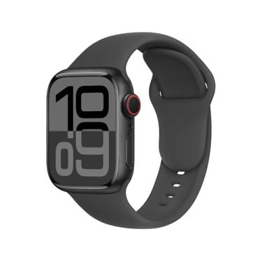 Imagem de DONEGANI Pulseira esportiva de silicone cinza espacial C1C para Apple Watch SE Ultra 2 de 40 mm, 44 mm, 46 mm, 42 mm, 45 mm, 41 mm, 38 mm, 49 mm, séries 10, 9, 8, 7, 6, 5, 4, 3