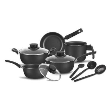 Imagem de Conjunto de Panelas 08 peças Teflon Tampas de Vidro  - Plasbaq, Cereja