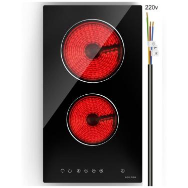 Imagem de Cooktop elétrico de 2 queimadores NOXTON 12 polegadas, fogão elétrico radiante elétrico embutido com controle de toque do sensor, trava de