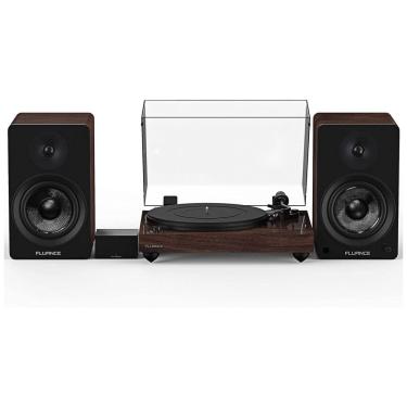 Imagem de Vitrola Toca Discos Retrô com Pré Amplificador e Alto Falantes, 120W, 110v, FLUANCE RT82WPA61B, Marrom Escuro