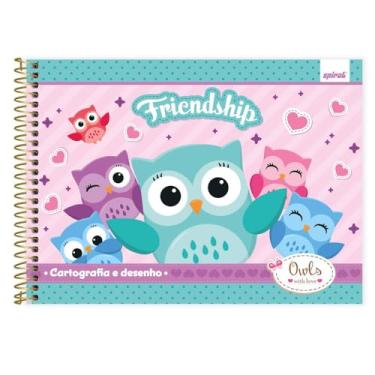 Imagem de Caderno Cartografia e Desenho Corujinhas 80 fls Spiral