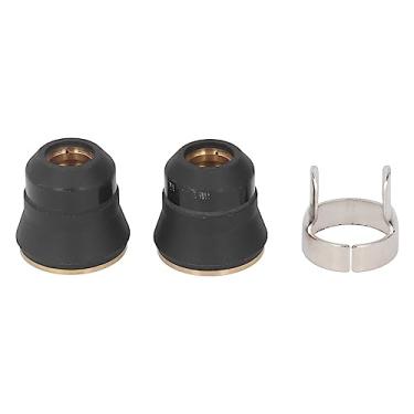Imagem de LOCADENCE 2 peças de tampas de proteção de eletrodo com 1 suporte de soldagem, kit de peça de tocha de corte de plasma de bocal de cerâmica para tocha de corte PT60 S45 IPT60, ITP45
