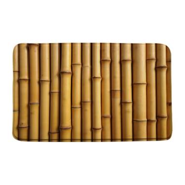 Imagem de GCTNBJL Tapete de banho de bambu vintage marrom bambu japonês planta asiática natureza impressão 3D casa escritório quarto capacho banheiro tapete de chão, 40 x 74 cm