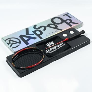 Imagem de ALPSPORT Peacock 4U G5 6.8mm 40T Graphite Shaft Max 35LBS T800 Professional Racquet, Secondary Molding Full Carbon Fiber Badminton Racket with Gift Box, 1 Flannel Bag, 2 Grips Tapes (Red)